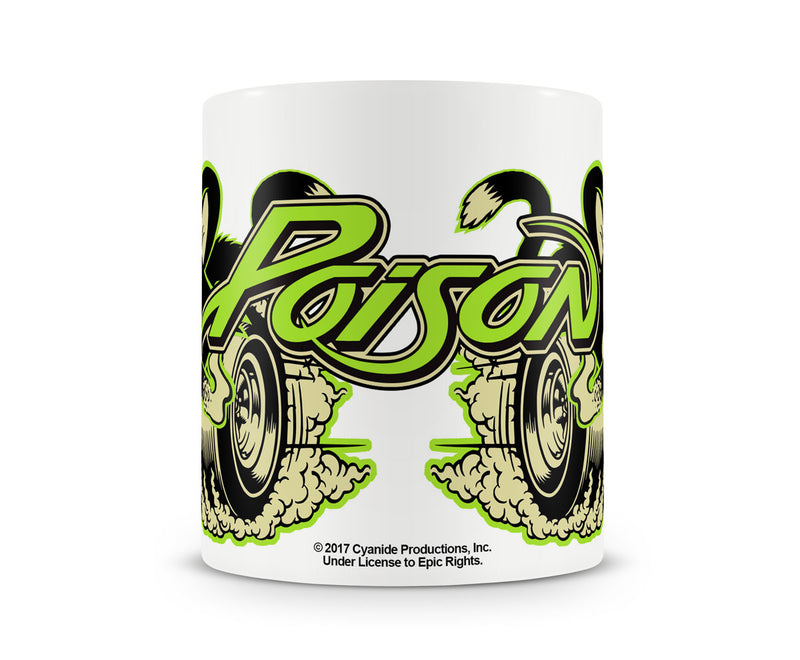 Poison heavy metal band white band coffee mug cup