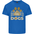 Easily Distracted By Dogs Funny ADHD Mens Cotton T-Shirt Tee Top Royal Blue