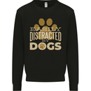 Easily Distracted By Dogs Funny ADHD Mens Sweatshirt Jumper Black