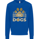 Easily Distracted By Dogs Funny ADHD Mens Sweatshirt Jumper Royal Blue
