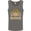 Easily Distracted By Dogs Funny ADHD Mens Vest Tank Top Charcoal