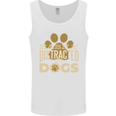 Easily Distracted By Dogs Funny ADHD Mens Vest Tank Top White