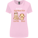 Easily Distracted Dogs & Sloths Funny ADHD Womens Wider Cut T-Shirt Light Pink