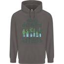 Easily Distracted by Plants Botanist Funny Mens 80% Cotton Hoodie Charcoal
