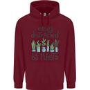 Easily Distracted by Plants Botanist Funny Mens 80% Cotton Hoodie Maroon