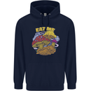 Eat Me Mushroom Fungi Mycology Childrens Kids Hoodie Navy Blue