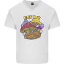Eat Me Mushroom Fungi Mycology Mens V-Neck Cotton T-Shirt White