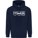 Eat Sleep 4X4 Off Road Roading Car Childrens Kids Hoodie Navy Blue