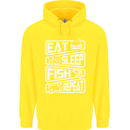 Eat Sleep Fish Funny Fishing Fisherman Childrens Kids Hoodie Yellow