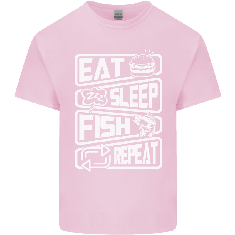 Eat Sleep Fish Funny Fishing Fisherman Kids T-Shirt Childrens Light Pink