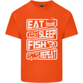 Eat Sleep Fish Funny Fishing Fisherman Kids T-Shirt Childrens Orange