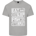 Eat Sleep Fish Funny Fishing Fisherman Kids T-Shirt Childrens Sports Grey