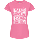 Eat Sleep Fish Funny Fishing Fisherman Womens Petite Cut T-Shirt Azalea