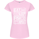 Eat Sleep Fish Funny Fishing Fisherman Womens Petite Cut T-Shirt Light Pink