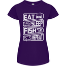 Eat Sleep Fish Funny Fishing Fisherman Womens Petite Cut T-Shirt Purple