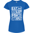 Eat Sleep Fish Funny Fishing Fisherman Womens Petite Cut T-Shirt Royal Blue