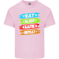 Eat Sleep Game Funny Gamer Gamming Mens Cotton T-Shirt Tee Top Light Pink