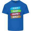 Eat Sleep Game Funny Gamer Gamming Mens Cotton T-Shirt Tee Top Royal Blue