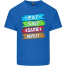 Eat Sleep Game Funny Gamer Gamming Mens Cotton T-Shirt Tee Top Royal Blue