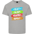 Eat Sleep Game Funny Gamer Gamming Mens Cotton T-Shirt Tee Top Sports Grey