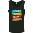 Eat Sleep Game Funny Gamer Gamming Mens Vest Tank Top Black