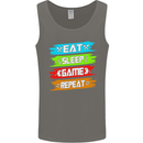 Eat Sleep Game Funny Gamer Gamming Mens Vest Tank Top Charcoal