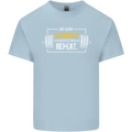 Eat Sleep Squat Repeat Gym Training Top Mens Cotton T-Shirt Tee Top Light Blue