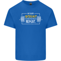 Eat Sleep Squat Repeat Gym Training Top Mens Cotton T-Shirt Tee Top Royal Blue