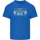 Eat Sleep Squat Repeat Gym Training Top Mens Cotton T-Shirt Tee Top Royal Blue