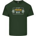 Eat Sleep Train Repeat Gym Training Top Mens Cotton T-Shirt Tee Top Forest Green