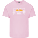 Eat Sleep Train Repeat Gym Training Top Mens Cotton T-Shirt Tee Top Light Pink