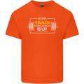 Eat Sleep Train Repeat Gym Training Top Mens Cotton T-Shirt Tee Top Orange