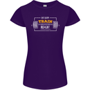 Eat Sleep Train Repeat Gym Training Top Womens Petite Cut T-Shirt Purple