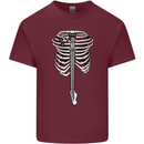 Electric Guitar Ribs Guitarist Acoustic Mens Cotton T-Shirt Tee Top Maroon