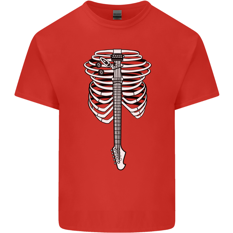 Electric Guitar Ribs Guitarist Acoustic Mens Cotton T-Shirt Tee Top Red