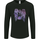 Electric Guitar Wings Guitarist Acoustic Mens Long Sleeve T-Shirt Black