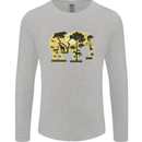 Elephant Ecology Animal Mens Long Sleeve T-Shirt Sports Grey