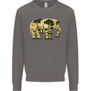 Elephant Ecology Animal Mens Sweatshirt Jumper Charcoal