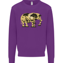 Elephant Ecology Animal Mens Sweatshirt Jumper Purple