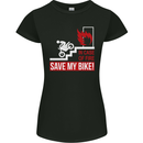 Emergency Motorbike Biker Motorcycle Womens Petite Cut T-Shirt Black