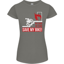 Emergency Motorbike Biker Motorcycle Womens Petite Cut T-Shirt Charcoal