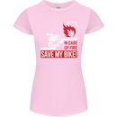 Emergency Motorbike Biker Motorcycle Womens Petite Cut T-Shirt Light Pink