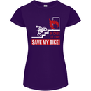 Emergency Motorbike Biker Motorcycle Womens Petite Cut T-Shirt Purple