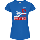 Emergency Motorbike Biker Motorcycle Womens Petite Cut T-Shirt Royal Blue