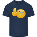 Emoji Middle Finger Flip Funny Offensive Mens Cotton T-Shirt Tee Top Navy Blue
