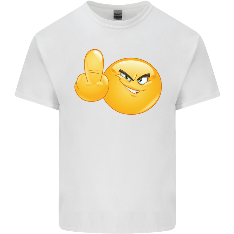 Emoji Middle Finger Flip Funny Offensive Mens Cotton T-Shirt Tee Top White
