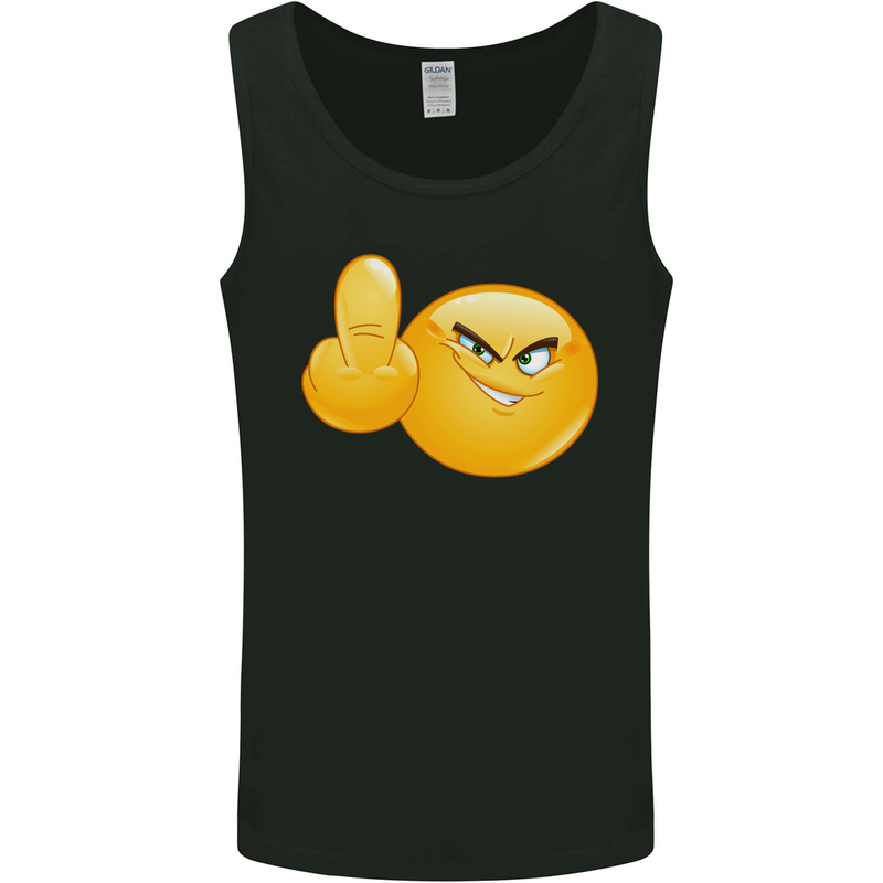Emoji Middle Finger Flip Funny Offensive Mens Vest Tank Top Black