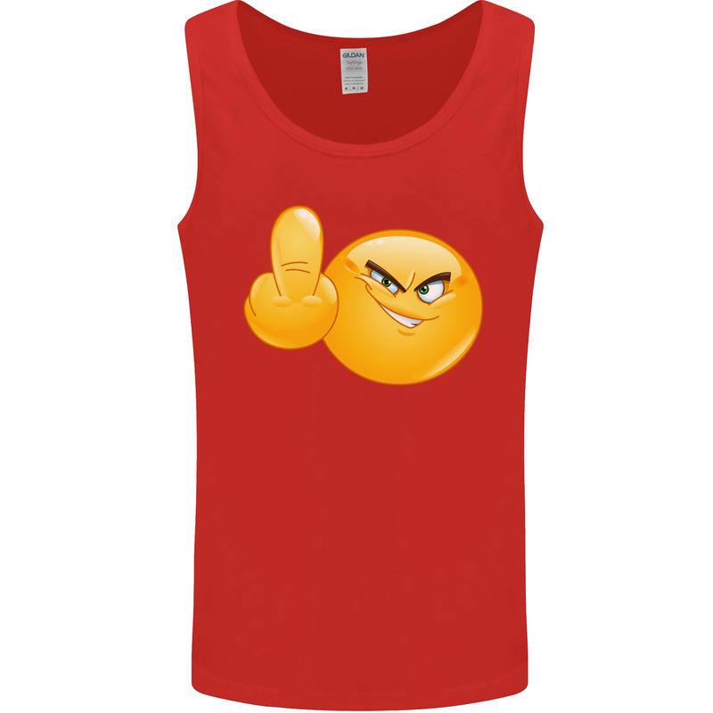 Emoji Middle Finger Flip Funny Offensive Mens Vest Tank Top Red