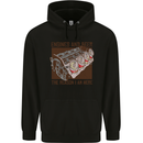 Engines & Beer Cars Hot Rod Mechanic Funny Mens 80% Cotton Hoodie Black