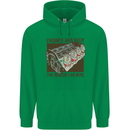 Engines & Beer Cars Hot Rod Mechanic Funny Mens 80% Cotton Hoodie Irish Green
